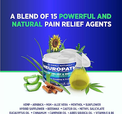 OWELL NATURALS Neuropathy Nerve Relief Cream - Maximum Strength Relief Cream for OWELL NATURALS uk supplements