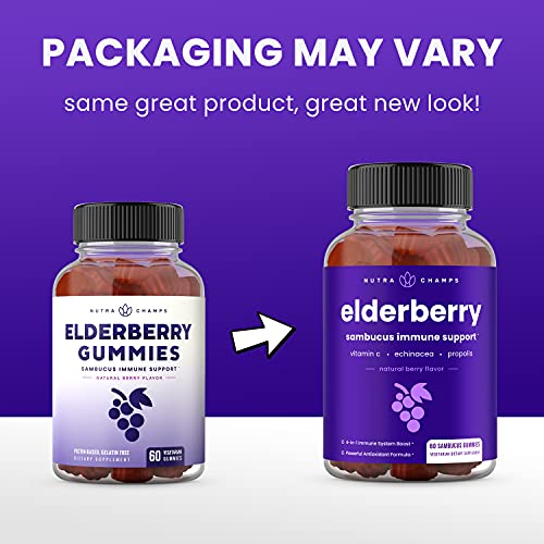 Elderberry Gummies | Sambucus Elderberry Gummies for Adults & Kids | Vitamin C NutraChamps uk supplements