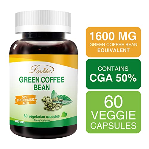 Lovita High-Potency Green Coffee Extract: 1600mg Equivalent, 50% Chlorogenic Acid Lovita uk supplements