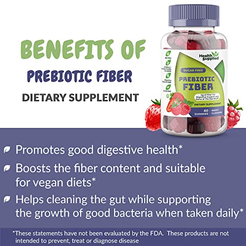 Fiber Prebiotic Gummies Sugar Free, Keto Friendly 2 Pack | Gut Cleansing, Digestive Health Health Supplied uk supplements