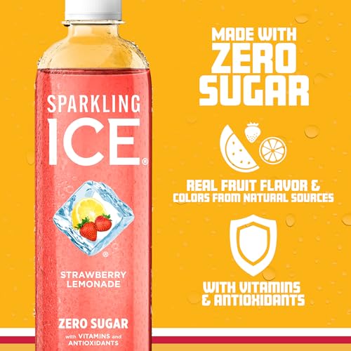 Sparkling Ice, Strawberry Lemonade Sparkling Water, Zero Sugar Flavored Water Sparkling ICE uk supplements