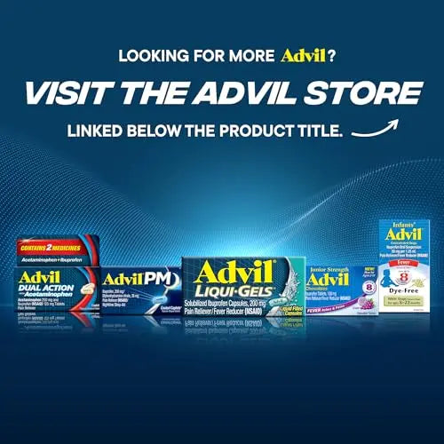 Advil Liqui-Gels Minis Pain Reliever and Fever Reducer, Pain Medicine for Adults with Ibuprofen 200mg for Pain Relief - 80 Liquid Filled Capsules Advil uk supplements