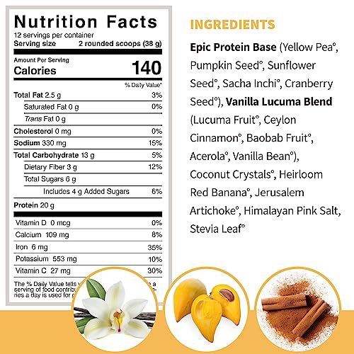 Sprout Living Epic Protein Vanilla Lucuma, 454 g Sprout Living uk supplements