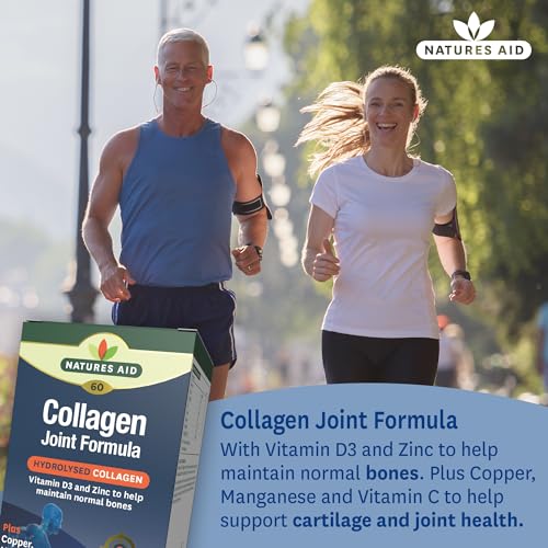 Natures Aid Collagen Joint Formula with Vitamin C, Copper and Manganese, Cartilage and Joint Health, 60 Capsules natures aid uk supplements