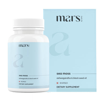 mars by GHC Mars Surge Natural Sea Moss Caps (60N) | Packed with 84 Minerals | Powered with Black Seed Oil | | Overall Well Being - Pack of 1 mars by GHC uk supplements