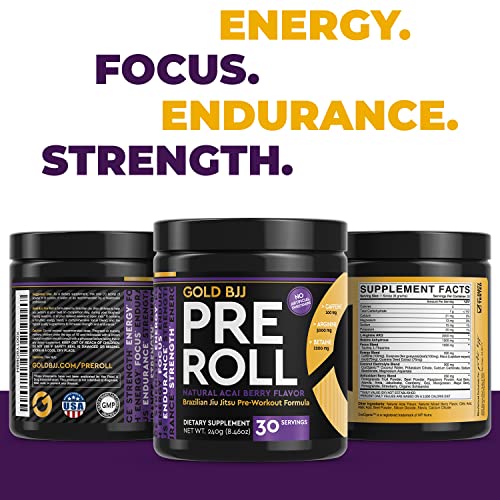 Gold BJJ PreRoll - Jiu Jitsu Pre Workout Supplement for Energy, Focus, and Endurance Gold BJJ uk supplements