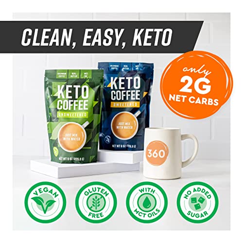 360 Nutrition Instant Keto Coffee with MCT Oil, Coconut Oil, Sweetened, Gluten Free 360 Nutrition uk supplements