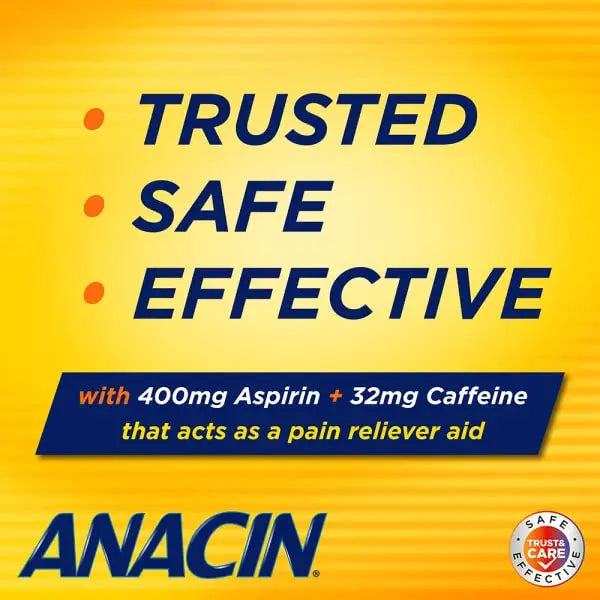 Anacin Fast Pain Relief Pain Reducer Aspirin Tablets, 200 Tabs (Value Pack of 2) ANACIN uk supplements