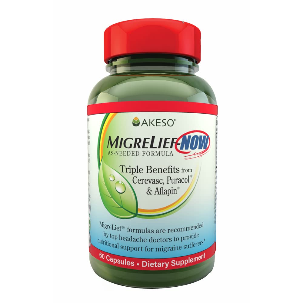 MigreLief-Now Fast-Acting Formula, As-Needed Nutritional Support for Migraine and Headache Sufferers - 60 Vegetarian Capsules MigreLief uk supplements