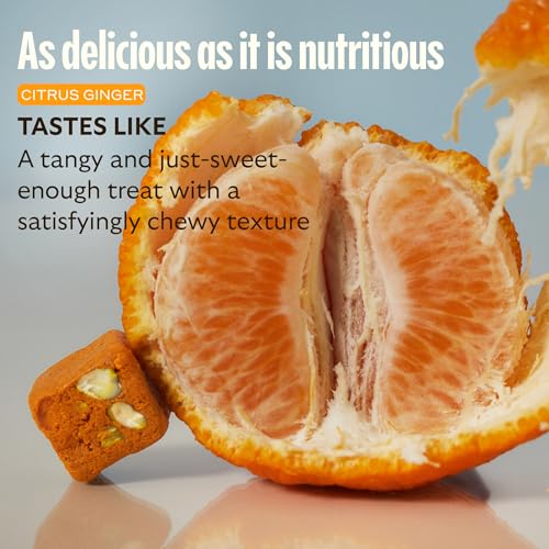 GEM Daily Bite for Women & Men, with 20+ Vitamins, Minerals, & Superfoods Like Zinc, Vitamin D, B-Complex, K, Turmeric, Fiber & Prebiotics, Beta Glucan GLP-1 Support & Immunity (Citrus Ginger,7 count) GEM uk supplements