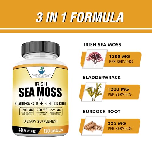American Standard Supplements Irish Sea Moss 1200mg, Bladderwrack 1200mg American Standard Supplements uk supplements
