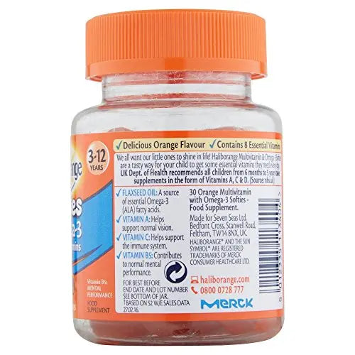 Haliborange Kids Vitamins Omega-3 and Multivitamin Orange Softies 30s Haliborange uk supplements