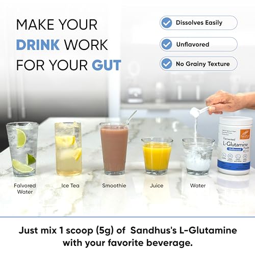 Sandhu's L-Glutamine - 100 Servings -Made in USA -500 Gram- Non-GMO- Amino Sandhu's uk supplements