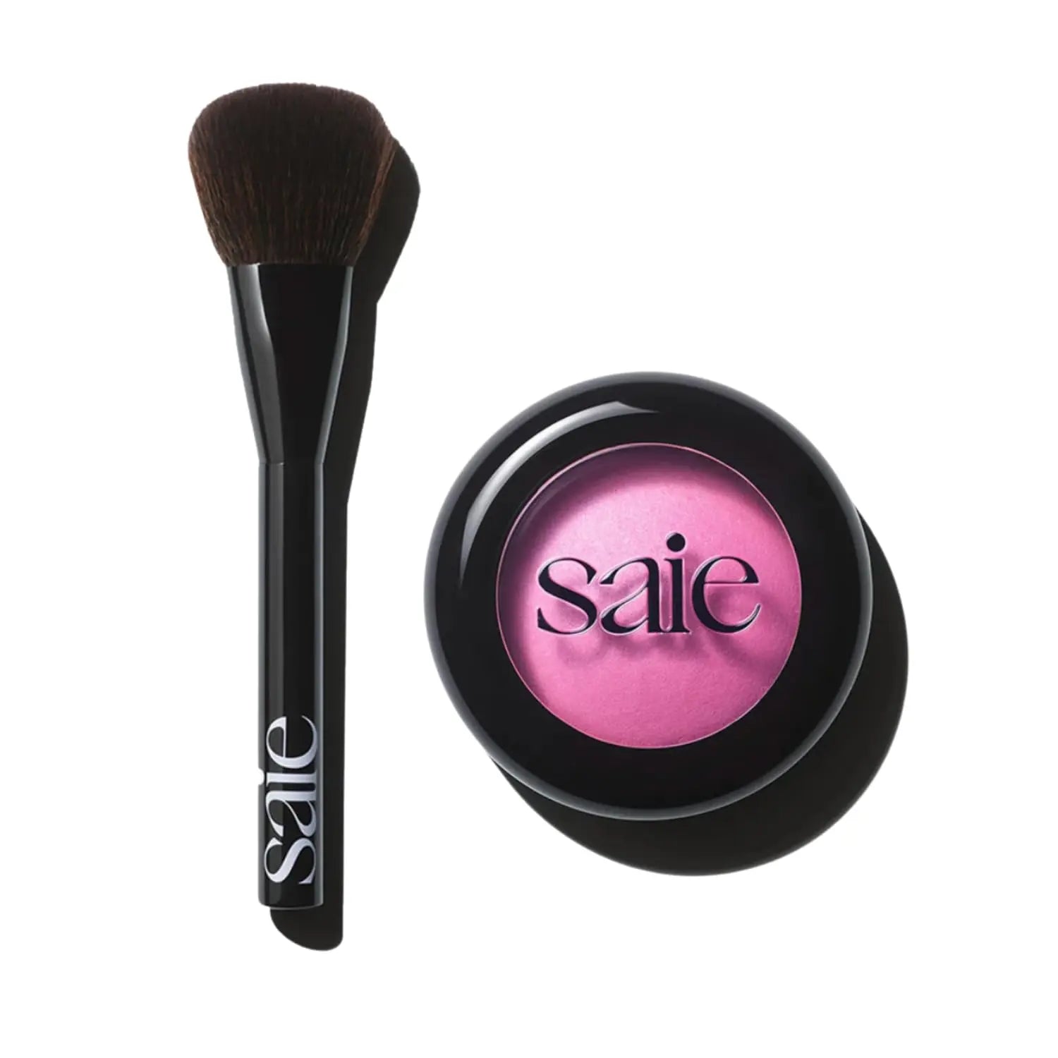 Saie Blush & Brush Duo - SuperSuede Baked Blush in Bella (.01 oz) & Powder Blush Brush - Talc-Free, Moisturizing Blush with Vegan, Fluffy Brush for Seamless Application Saie uk supplements