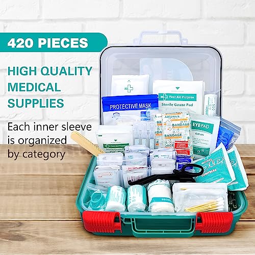 General Medi 420 Pieces Professional First Aid Kit - HardCase First Aid Box - Contains General Medi uk supplements