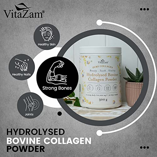 Vitazam Bovine Collagen Peptides - Hydrolyzed Type 1 & 3 Collagen Powder Protein Supplement for Healthy VitaZam uk supplements