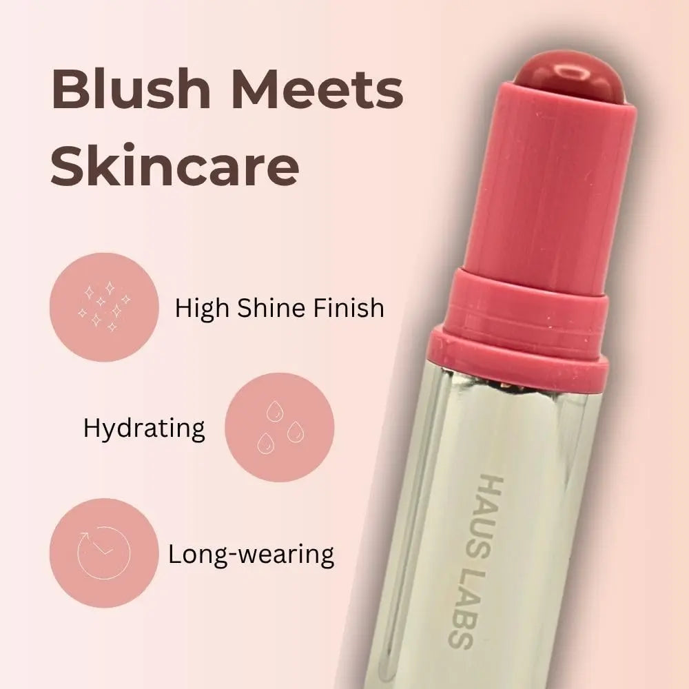 Haus Labs Color Fuse Longwear Hydrating Glassy Lip + Cheek Blush Balm Stick - Glassy Rosette Haus Laboratories uk supplements