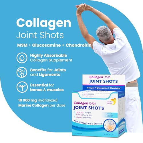 Swedish Nutra Collagen 10000 Joint Shots | High Strength Type 1, 2 & 3 Collagen for Body, Joints & Ligaments Swedish Nutra uk supplements