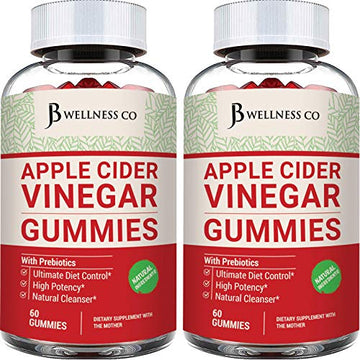 (2-Pack | 120 Gummies) Premium Apple Cider Vinegar Gummies - Raw, Natural, Unfiltered ACV JB Wellness Co uk supplements
