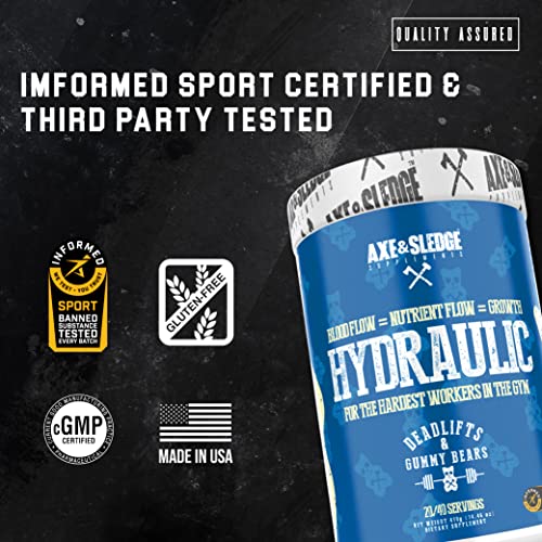 Axe & Sledge Supplements Hydraulic Stimulant-Free Pre-Workout Powder, ICEE Blue Axe & Sledge uk supplements