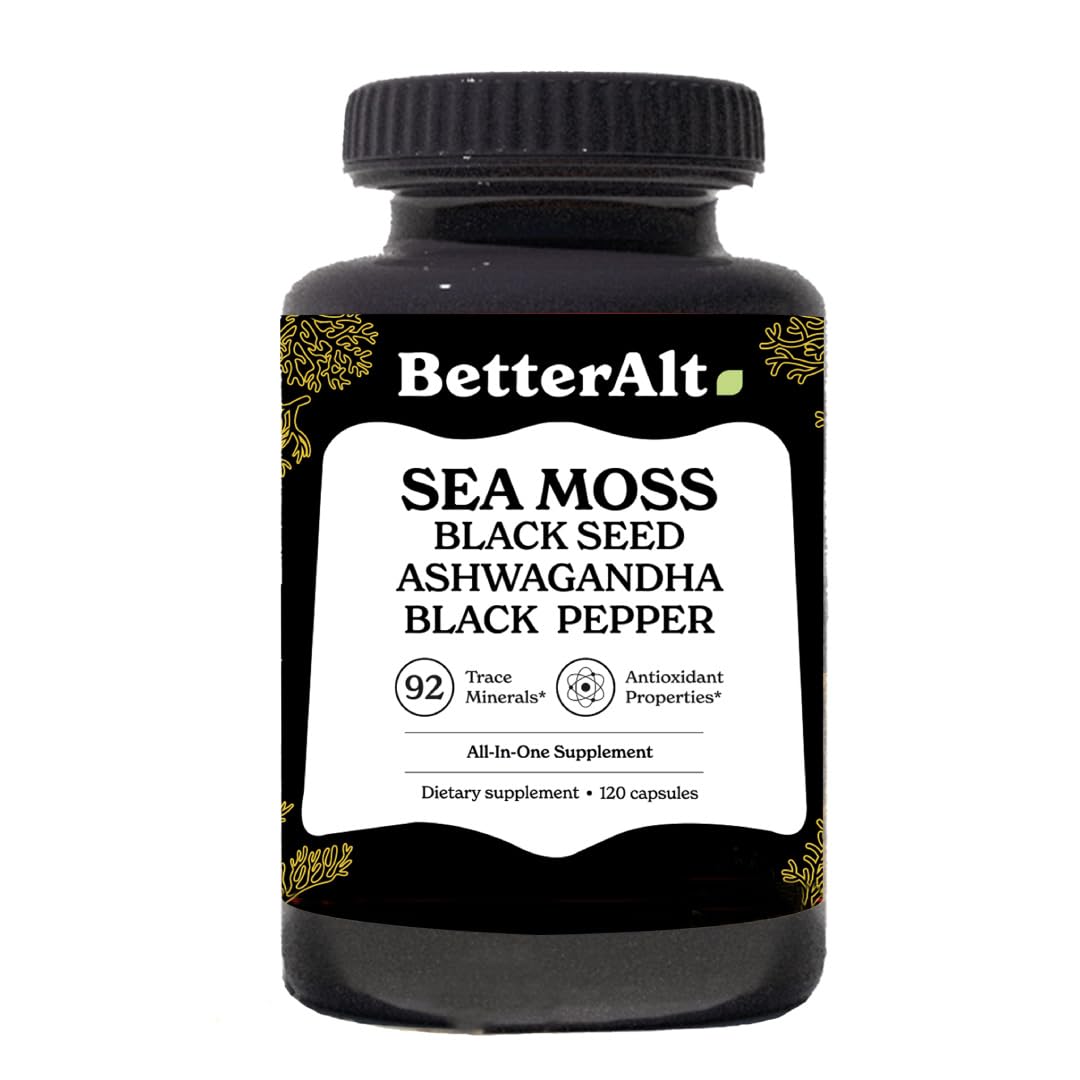 Better Alt Sea Moss Capsules- Irish Sea Moss with Black Seed Oil, Ashwagandha & Black Better Alt uk supplements