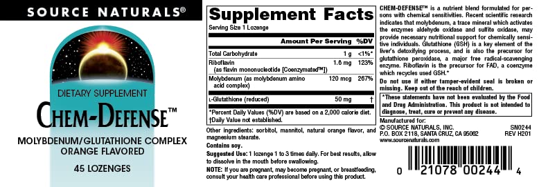 Source Naturals Chem-Defense - 45 Orange Lozenges Source Naturals uk supplements