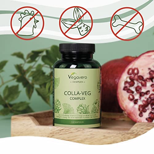 Vegavero Vegan Collagen Supplement | 2000mg | Complex with L-Lysine, L-Proline, Vitamin C (Acerola) & Superfoods Extracts | NO Additives, Lab-Tested | 120 Capsules Vegavero uk supplements