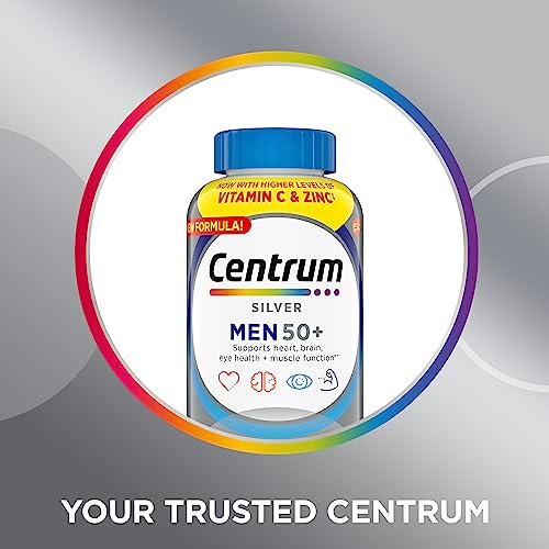 Centrum Silver Men's 50+ Multivitamin with Vitamin D3, B-Vitamins, Zinc for Memory Centrum uk supplements