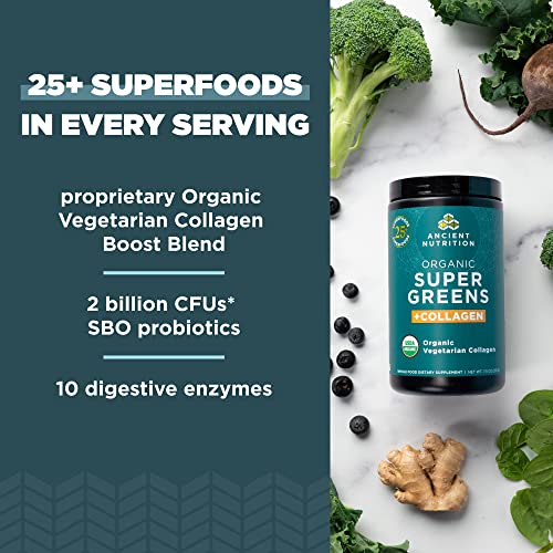 Ancient Nutrition Supergreens Powder, Organic Superfood Powder with Collagen Ancient Nutrition uk supplements