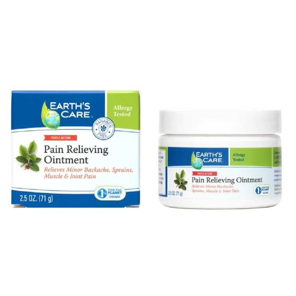Earth's Care Pain Relieving Ointment - Triple Action Muscle and Joint Cream - Topical Analgesic 2.5 oz. (71 g) Earth's Care uk supplements