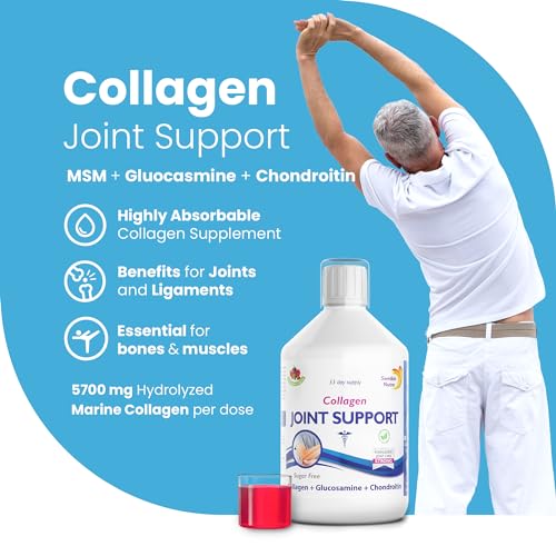 Swedish Nutra Joint Support Collagen - Pack of 500ml, 33 Day Supply | Berry Flavour | with Vitmain C & Glucosamine Swedish Nutra uk supplements
