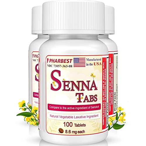 Senna Tablets 100 Ct. | Natural Vegetable Laxative [Made in USA] | Laxatives for Constipation Ulai uk supplements