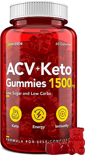 Keto ACV Gummies 1500 mg - Low Sugar Green Apple Flavor - Vegan ACV Keto Gummies SunVerde uk supplements