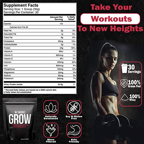 Xwerks Grow 100% New Zealand Grass-Fed Whey Protein - 25g of Pure Isolate Protein Xwerks uk supplements
