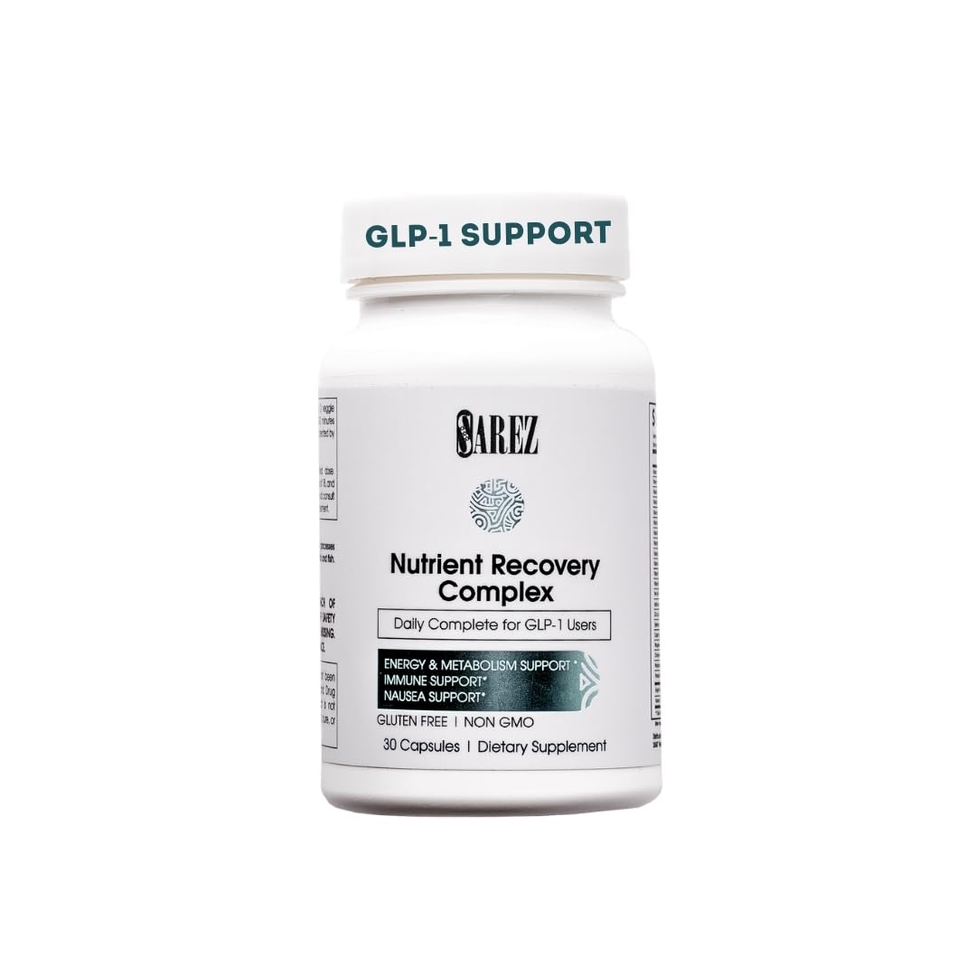 Sarez GLP-1 Support Capsules — Methylated Vitamins & Chelated Minerals — Energy, Metabolism, Hair & Daily Nutrient Support — with Ginger for Nausea — Gentle on Stomach — 30 Day Supply Sarez uk supplements