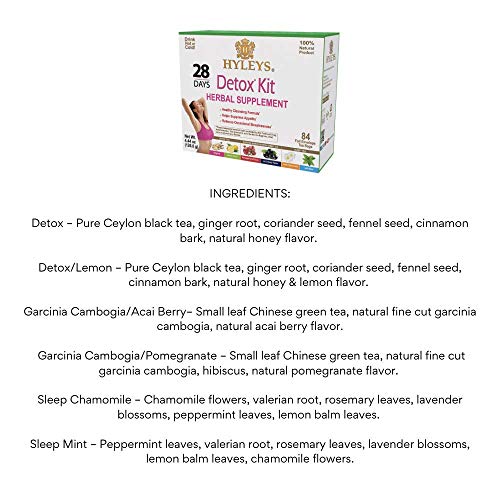 Hyleys Detox Tea for Cleanse - 28 Day Kit - 84 Tea Bags - Gift Gift For Mom For Mom HYLEYS uk supplements