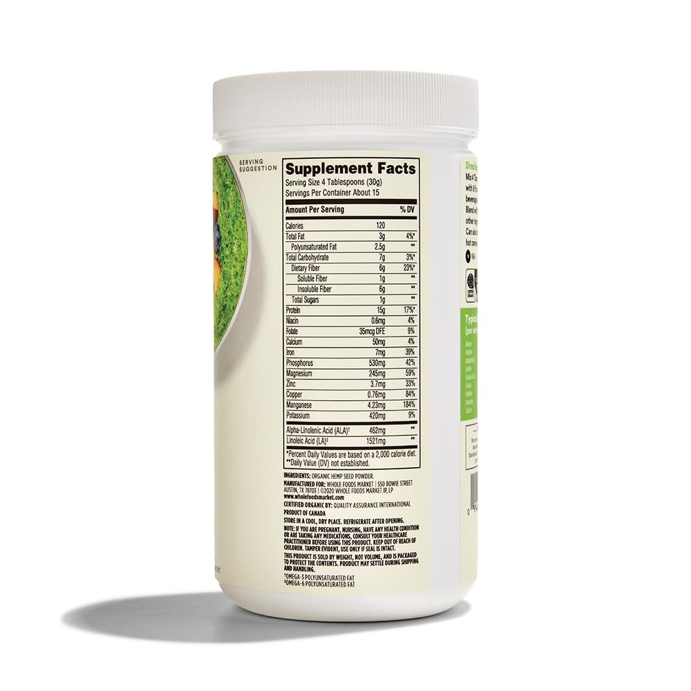 365 by Whole Foods Market, Organic Hemp Protein Powder Unflavored, 16 oz 365 by Whole Foods Market uk supplements