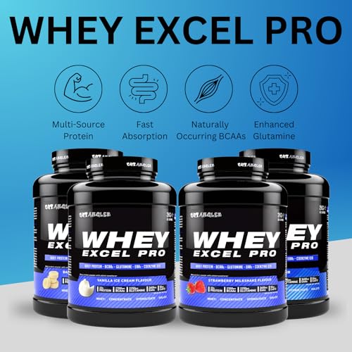 Out Angled Whey Excel Pro Whey Protein Powder Vanilla Flavour, 2kg, 66 Servings, High Protein Powder OUT ANGLED uk supplements