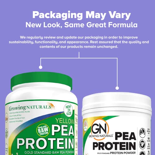 Growing Naturals | Vanilla Raw Pea Powder 15g Plant Protein | 2.8G BCAA, Low-Carb Growing Naturals uk supplements
