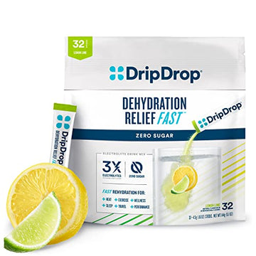 DripDrop Hydration - Zero Sugar Electrolyte Powder Packets Keto - Lemon Lime - 32 Count DripDrop uk supplements