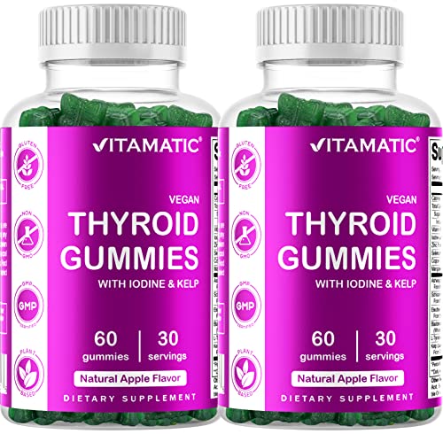 Vitamatic 2 Pack Vegan Thyroid Support Gummies with Iodine & Kelp - 60 Count Vitamatic uk supplements