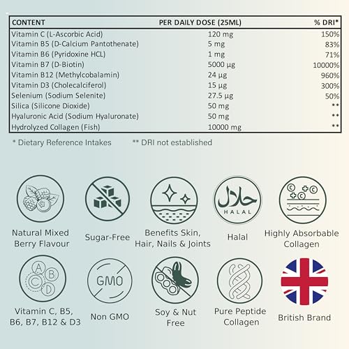 NUTRI Beauties Hydrolysed Marine Collagen Liquid Drink Supplement 10,000Mg NUTRI BEAUTIES uk supplements