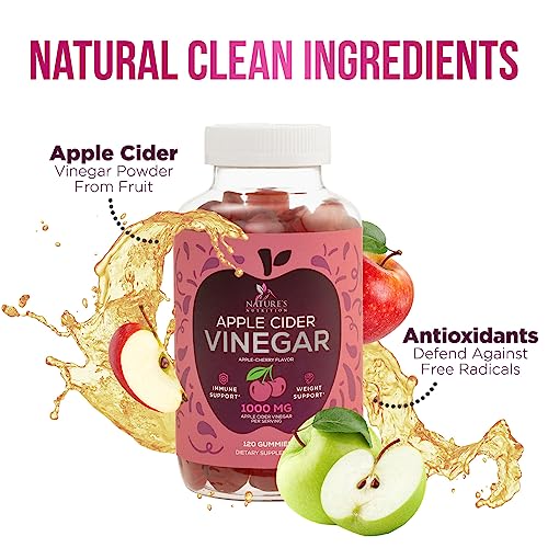 Vegan Apple Cider Vinegar Gummies | Max Strength 1000mg | Gelatin-Free, Vegan, Non-GMO Nature's Nutrition uk supplements