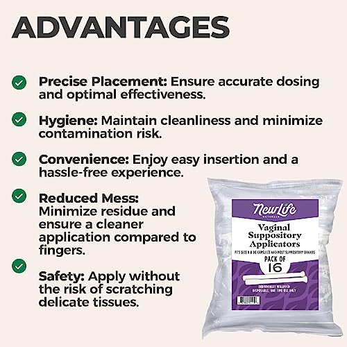 NewLife Naturals Disposable Plastic Vaginal Suppository Applicators - Fits Most Boric Acid Suppositories NewLife Naturals uk supplements