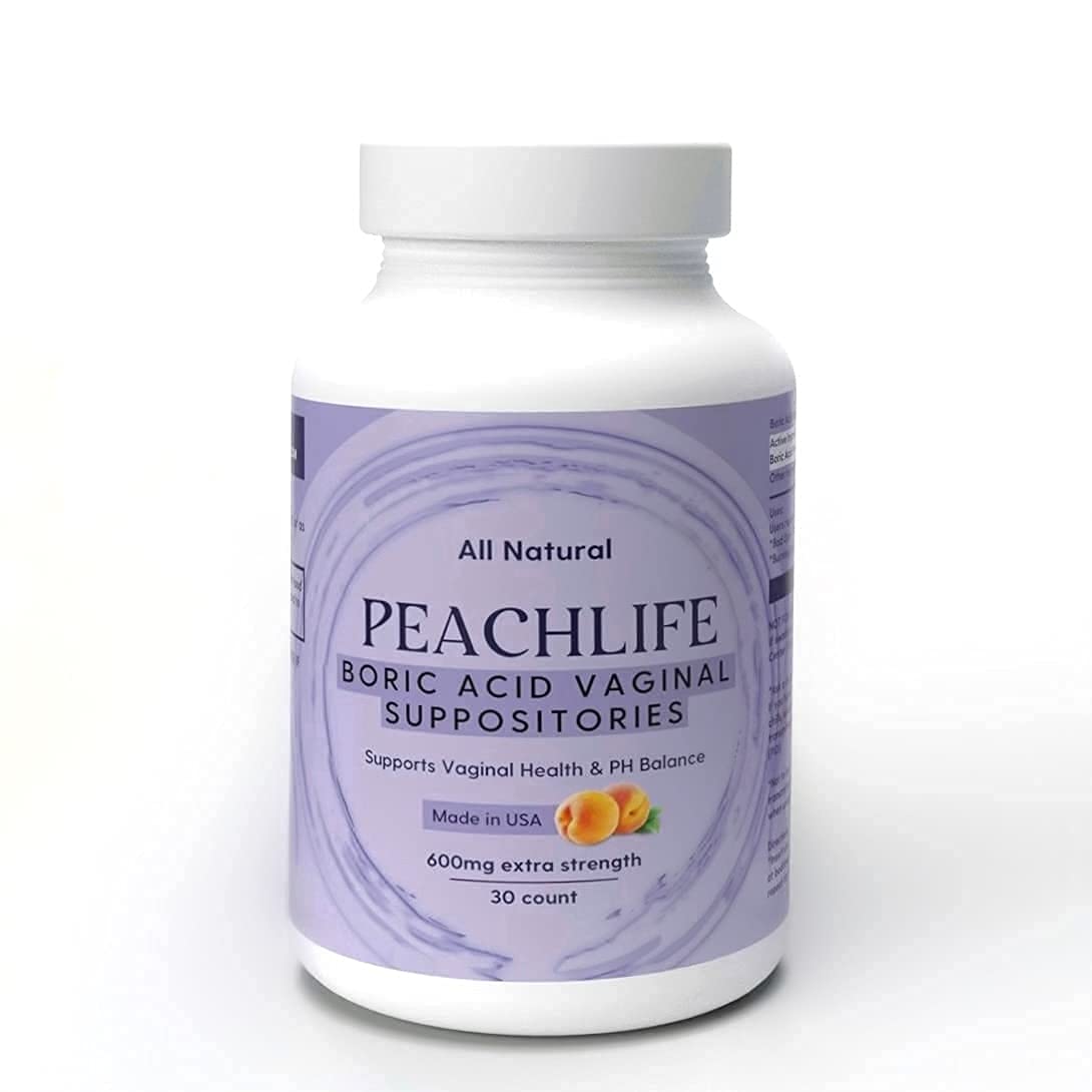 Peachlife Boric Acid Suppositories and Small Soft Menstrual Cup with Ring Pull Peachlife uk supplements