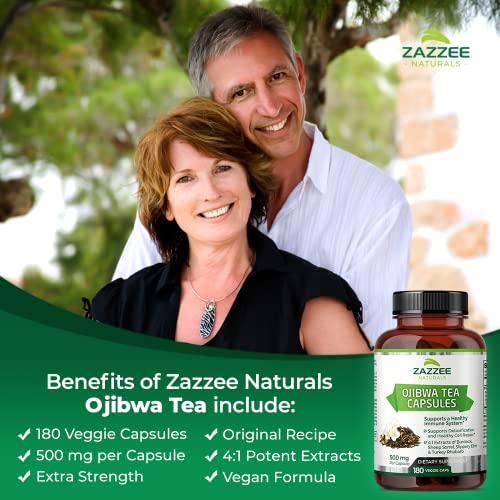 Zazzee Extra Strength Ojibwa Tea 500 mg, 180 Vegan Capsules, Rene Caisse's Original Zazzee uk supplements