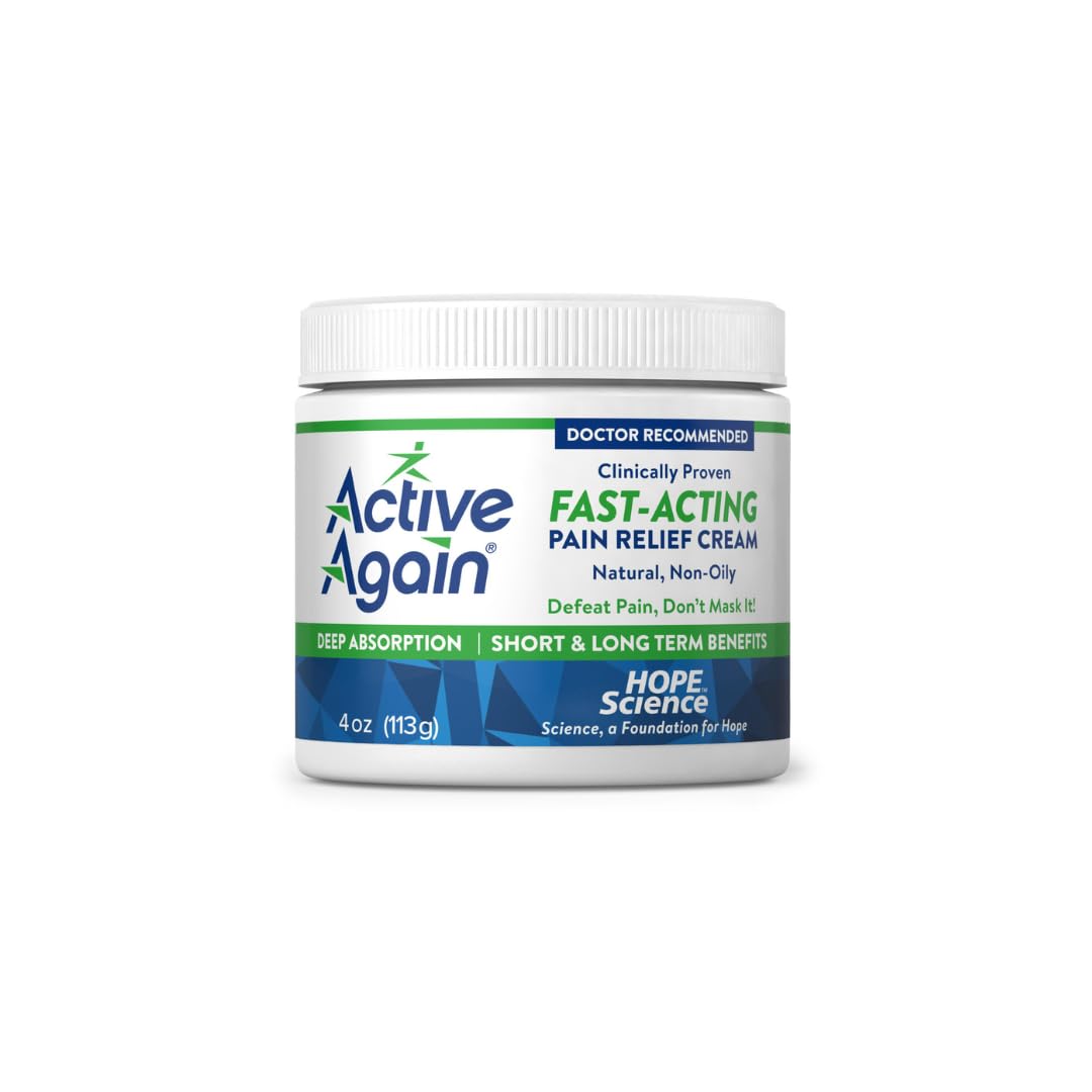 ACTIVE AGAIN Joint & Muscle Cream, 4oz | Clinically Proven for Joint Health and Mobility, Muscle, Back, Knee, Shoulder | Long Term Results| Doctor Approved | Made in USA ACTIVE AGAIN uk supplements