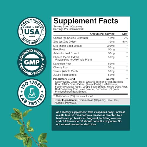 Liver Cleanse Detox & Repair Formula - Herbal Liver Support Supplement with Milk Thistle Natures Craft uk supplements