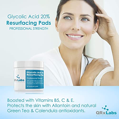 QRxLabs Glycolic Acid 20% Resurfacing Pads for Face & Body with Vitamins B5 QRxLabs uk supplements