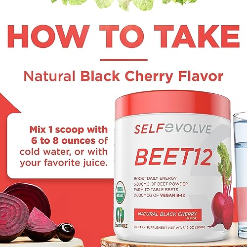 selfevolve Beet12 - Organic Beet Root Powder Enhanced with Vitamin B12, Nitric Oxide Booster selfevolve uk supplements